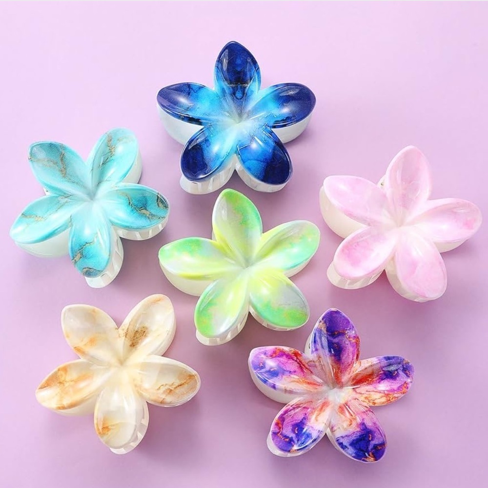 🦜 Hawaiian Plumeria Flower Hair Claw Clips - PICK ONE